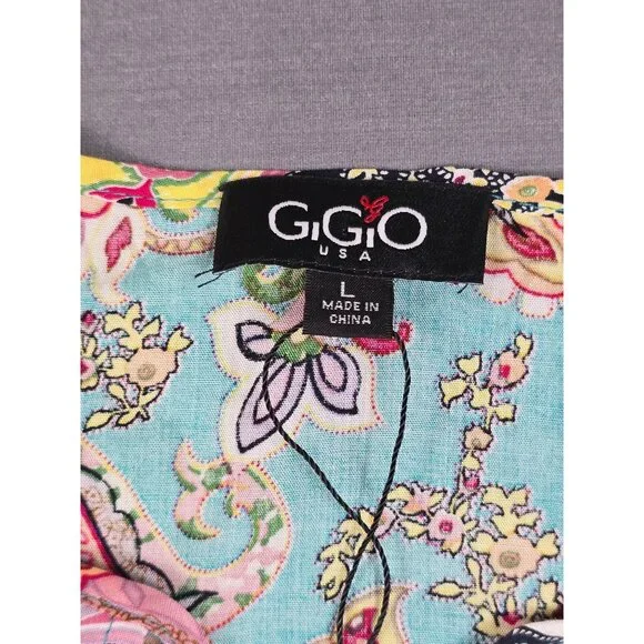 Gigio Umgee Bohemian Paisley Print Tassel Tie Dress 100% Rayon Size L Boho - Picture 3 of 5